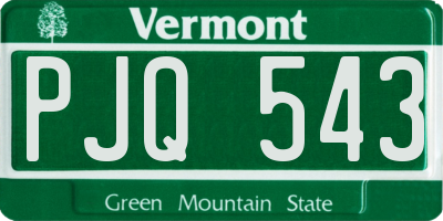 VT license plate PJQ543