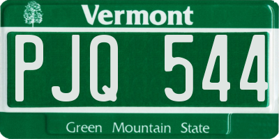 VT license plate PJQ544