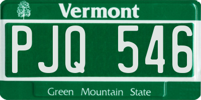 VT license plate PJQ546