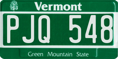 VT license plate PJQ548