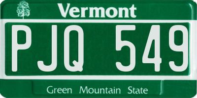 VT license plate PJQ549