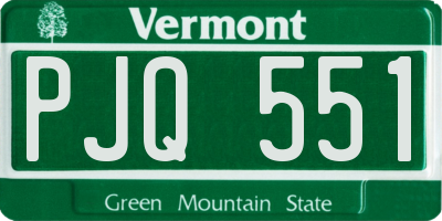 VT license plate PJQ551