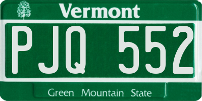 VT license plate PJQ552