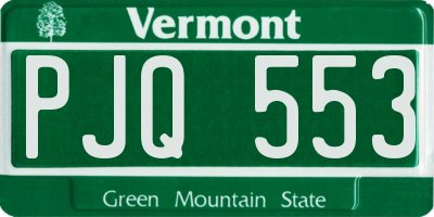 VT license plate PJQ553