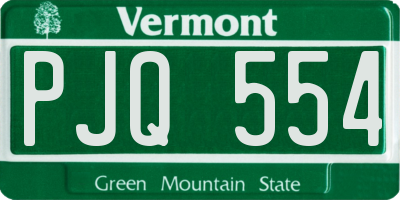 VT license plate PJQ554