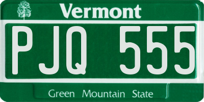 VT license plate PJQ555