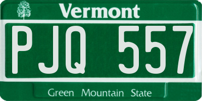 VT license plate PJQ557