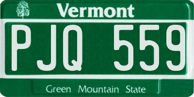 VT license plate PJQ559