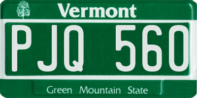 VT license plate PJQ560