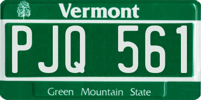 VT license plate PJQ561