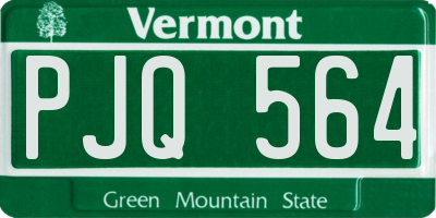 VT license plate PJQ564