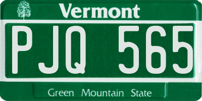 VT license plate PJQ565