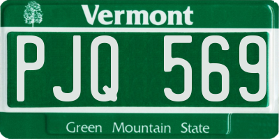 VT license plate PJQ569