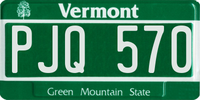 VT license plate PJQ570