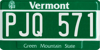 VT license plate PJQ571