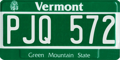 VT license plate PJQ572