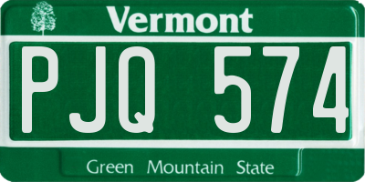 VT license plate PJQ574