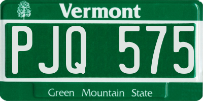 VT license plate PJQ575
