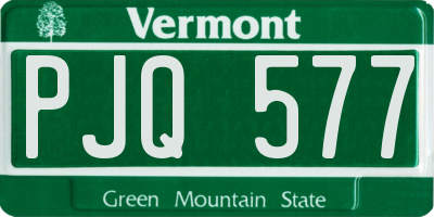 VT license plate PJQ577