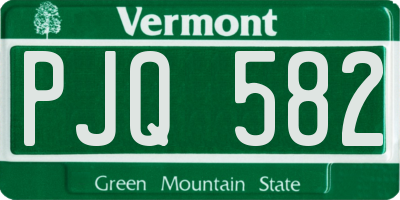VT license plate PJQ582