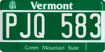 VT license plate PJQ583