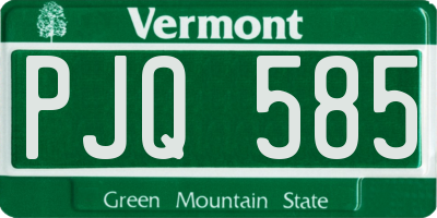 VT license plate PJQ585