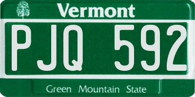 VT license plate PJQ592