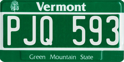 VT license plate PJQ593