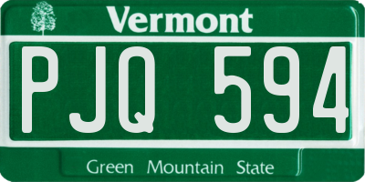 VT license plate PJQ594