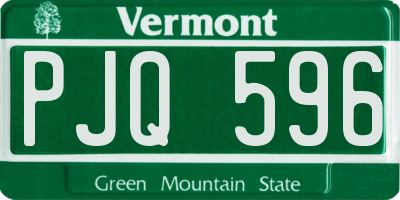 VT license plate PJQ596