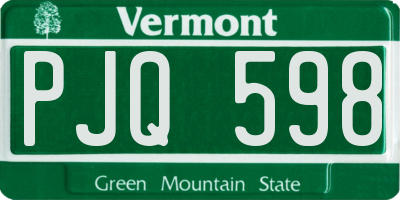 VT license plate PJQ598