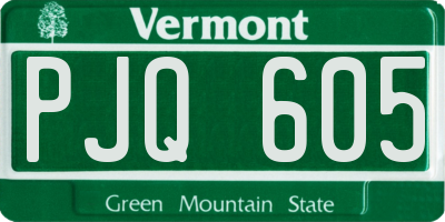 VT license plate PJQ605