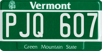 VT license plate PJQ607