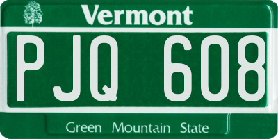 VT license plate PJQ608