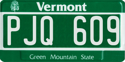VT license plate PJQ609