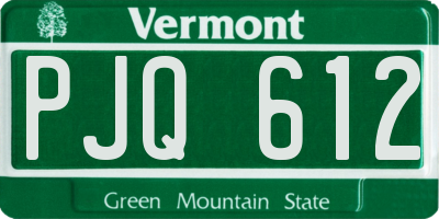 VT license plate PJQ612