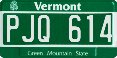 VT license plate PJQ614