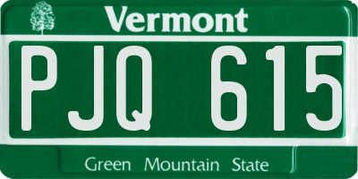 VT license plate PJQ615