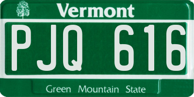 VT license plate PJQ616