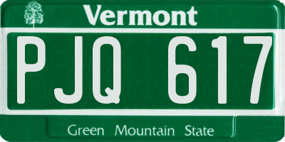 VT license plate PJQ617