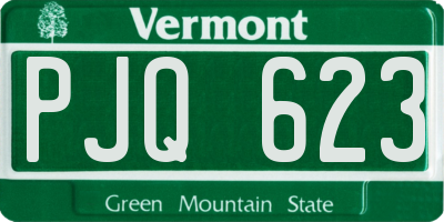VT license plate PJQ623
