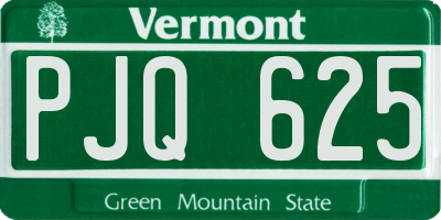 VT license plate PJQ625