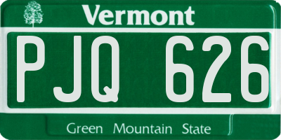 VT license plate PJQ626