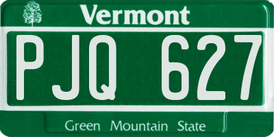 VT license plate PJQ627