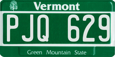 VT license plate PJQ629