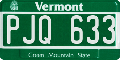 VT license plate PJQ633