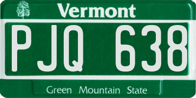 VT license plate PJQ638