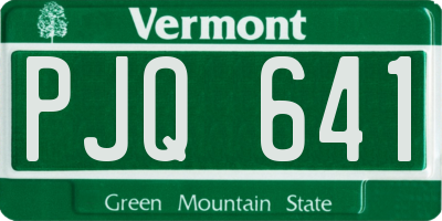 VT license plate PJQ641