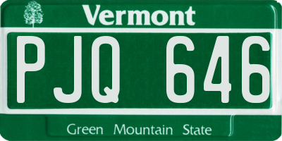 VT license plate PJQ646