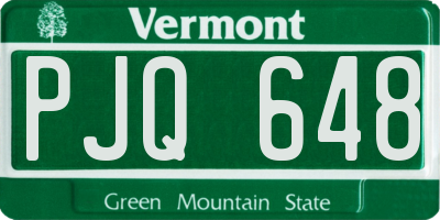 VT license plate PJQ648